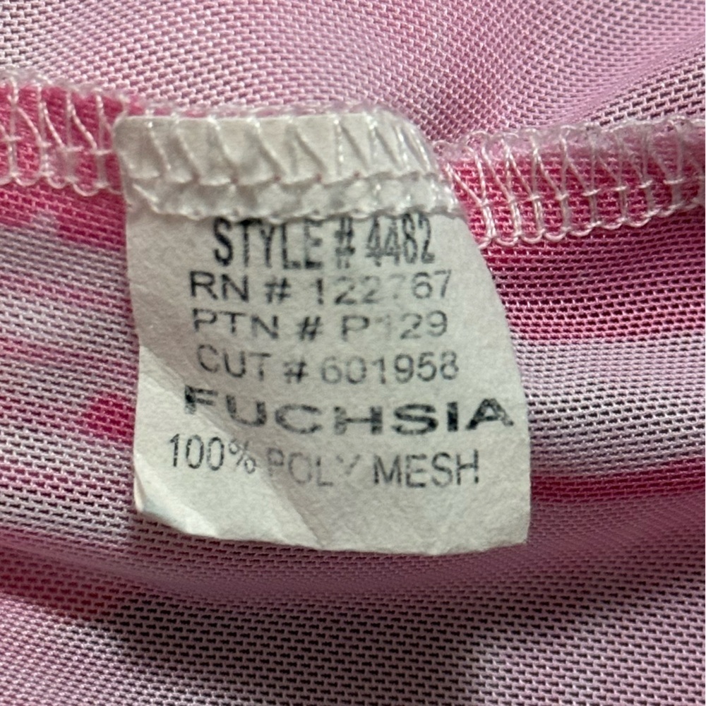 David Cline Pink Snap Button Mesh Top Sheer Rave Size Small - Picture 6 of 8